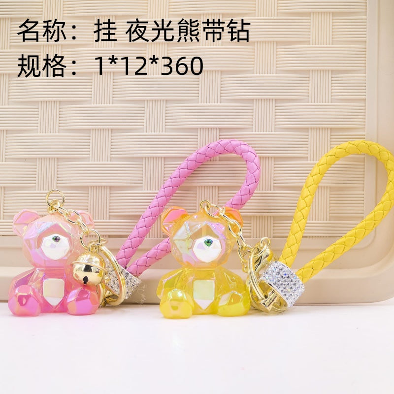 Hang luminous bear with diamonds