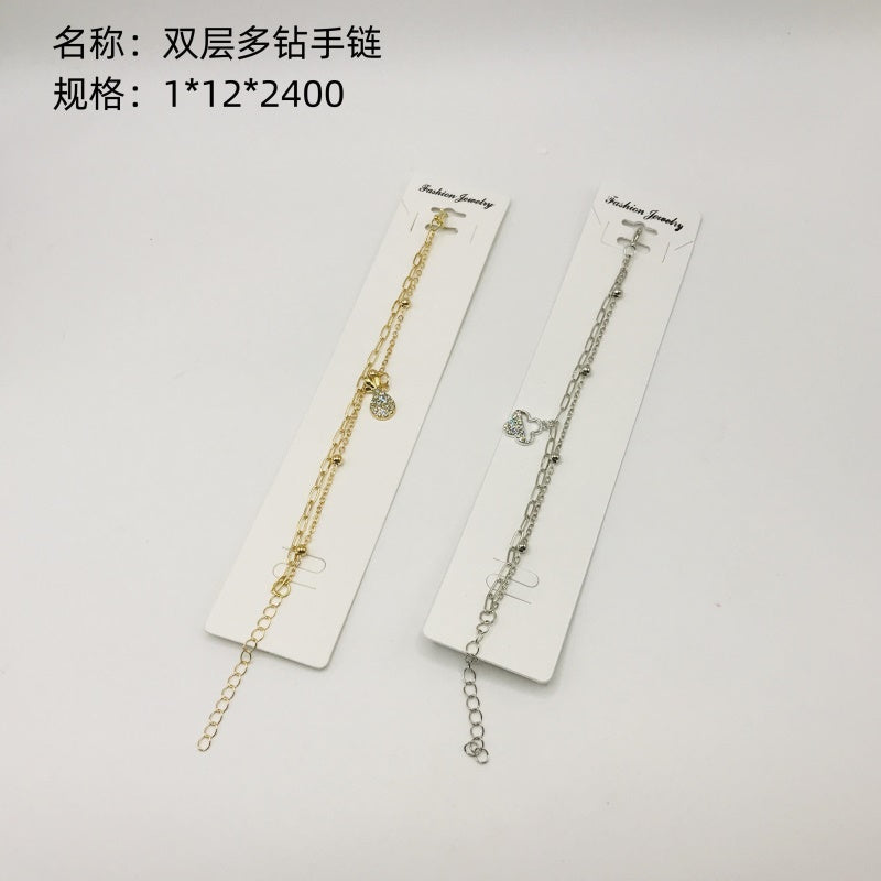 Double - layer multi - diamond bracelet
