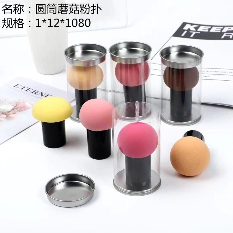 Cylindrical mushroom powder puff