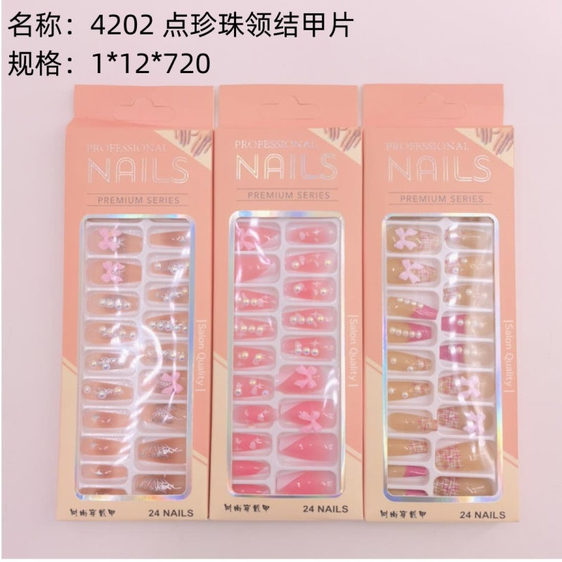 4202 pieces of pearl bow - tie nail tips