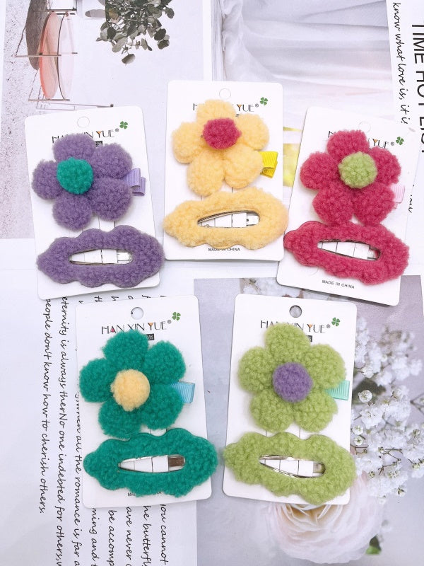 Plush flower suit clip