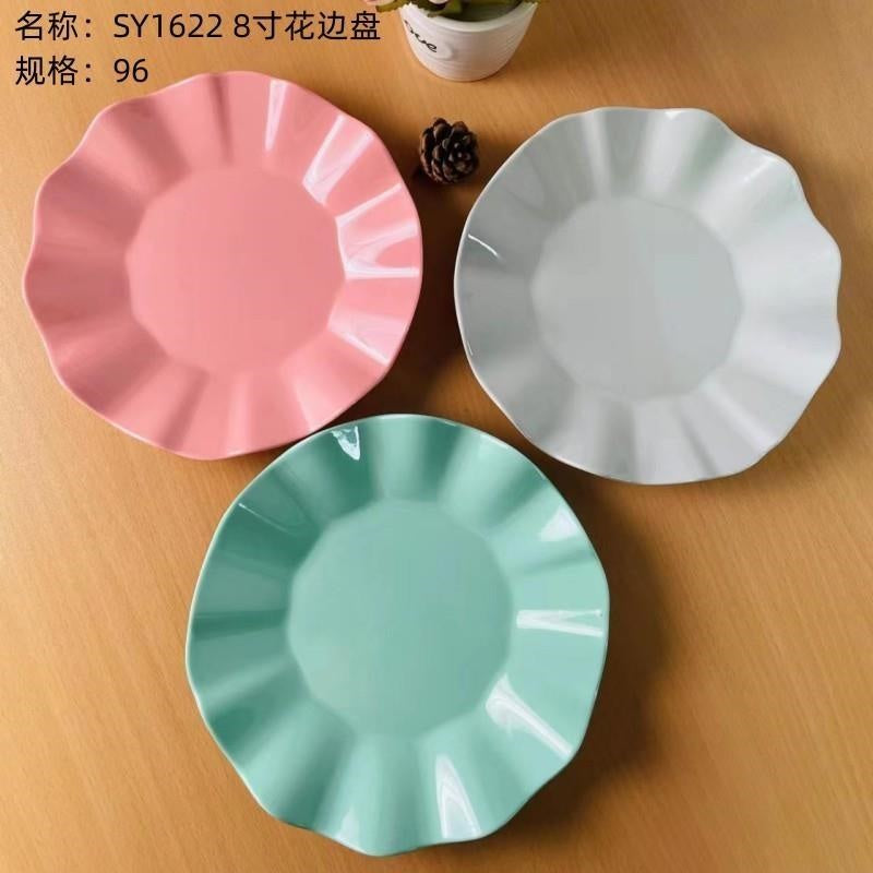 SY1622 8 inch lace plate color/red