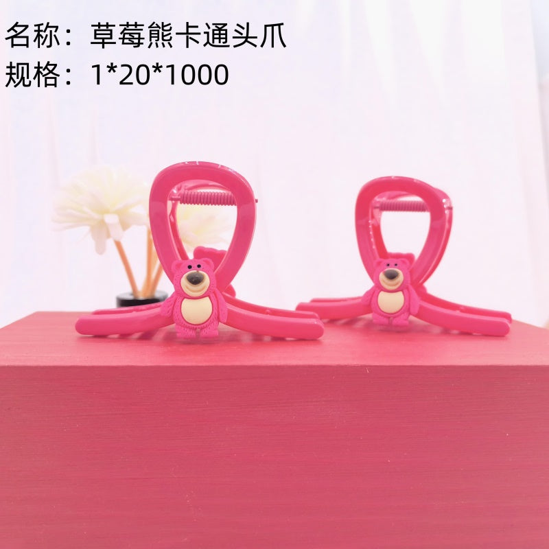 Strawberry bear cartoon head claw