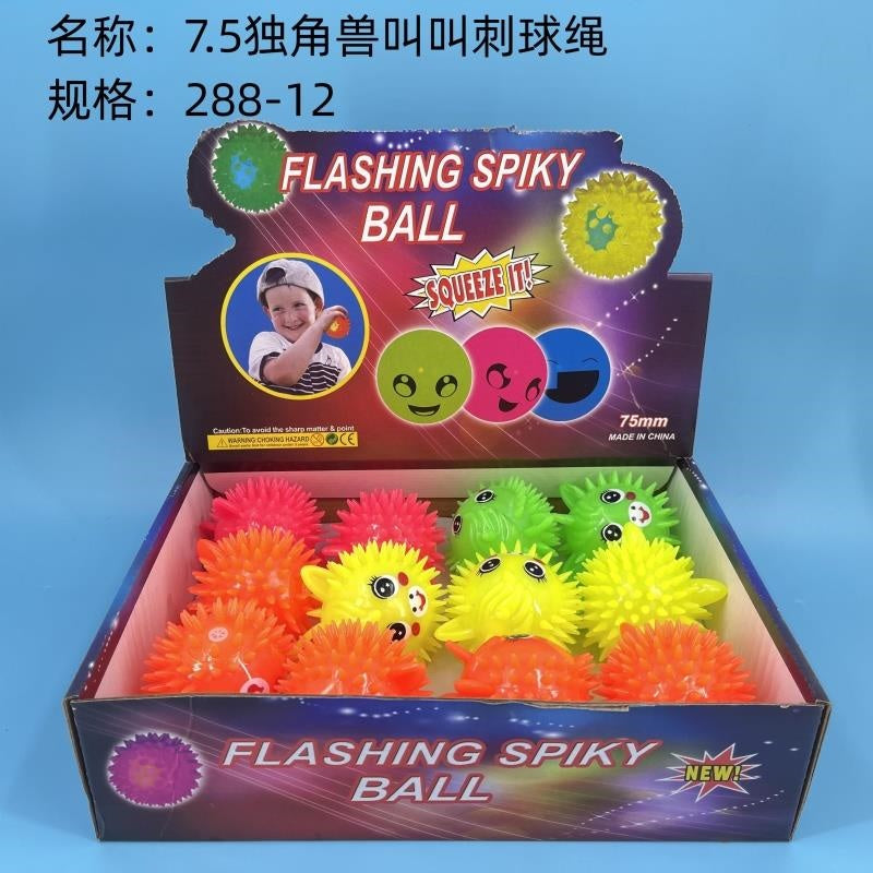 7.5 Unicorn Squeaky Spiky Ball Rope