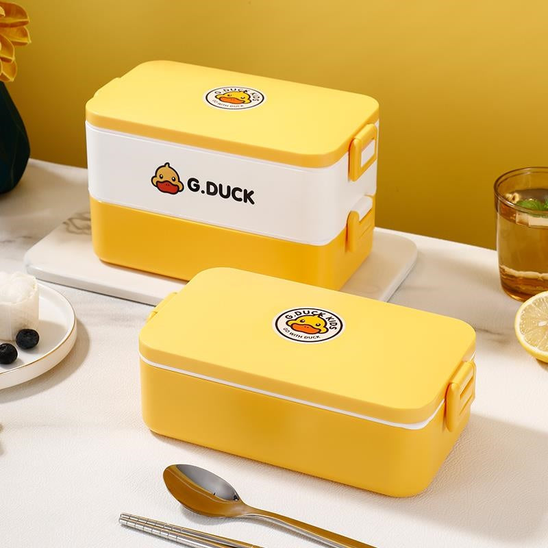 Small Yellow Duck Square Fresh-keeping Lunch Box (Single Layer) 304