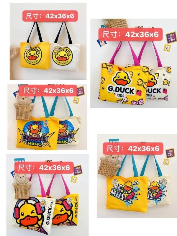 Bolsa de tela con forma de pato horizontal