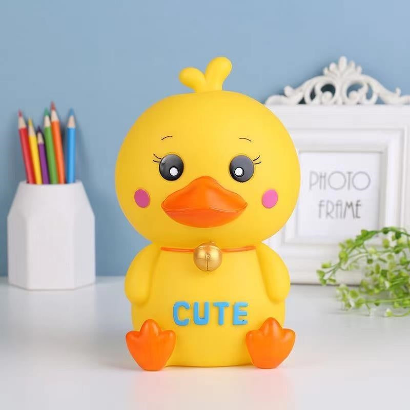 Small yellow duck alphabet duck piggy bank