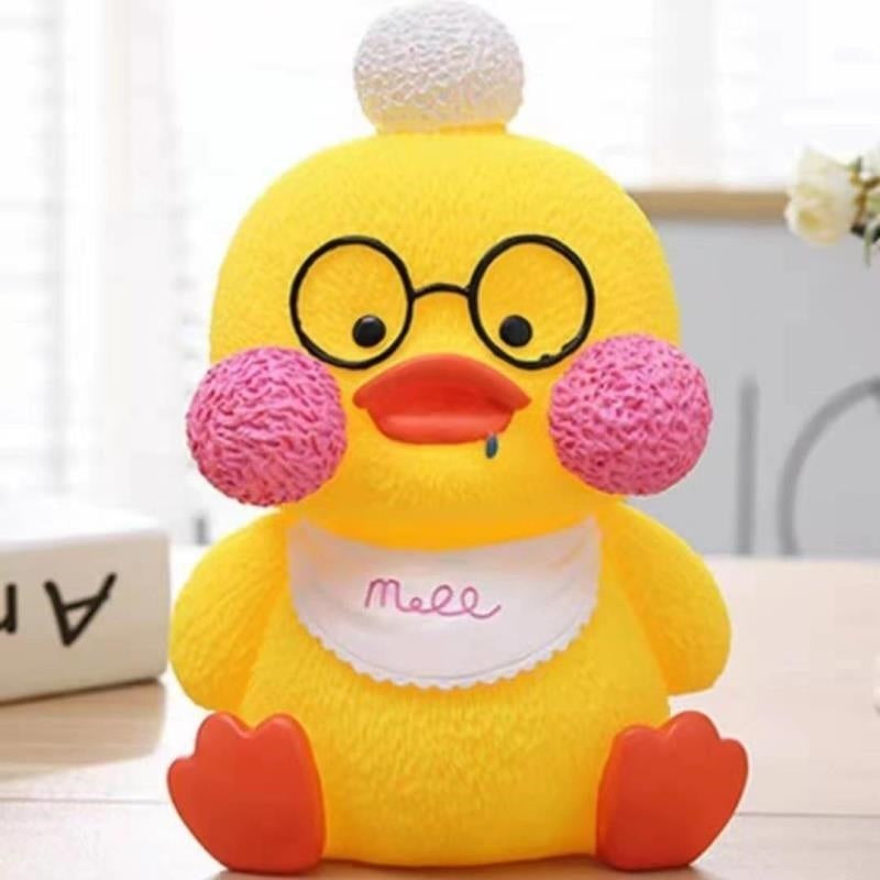 Yellow duck glasses duck piggy bank