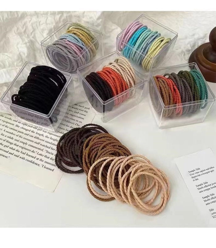 50 threaded square crystal box rubber bands