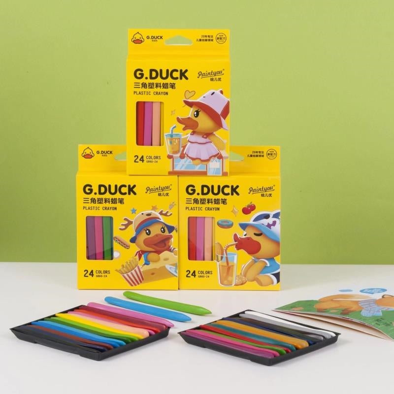 Yellow Duck 24 Color Triangle Crayon G860-24