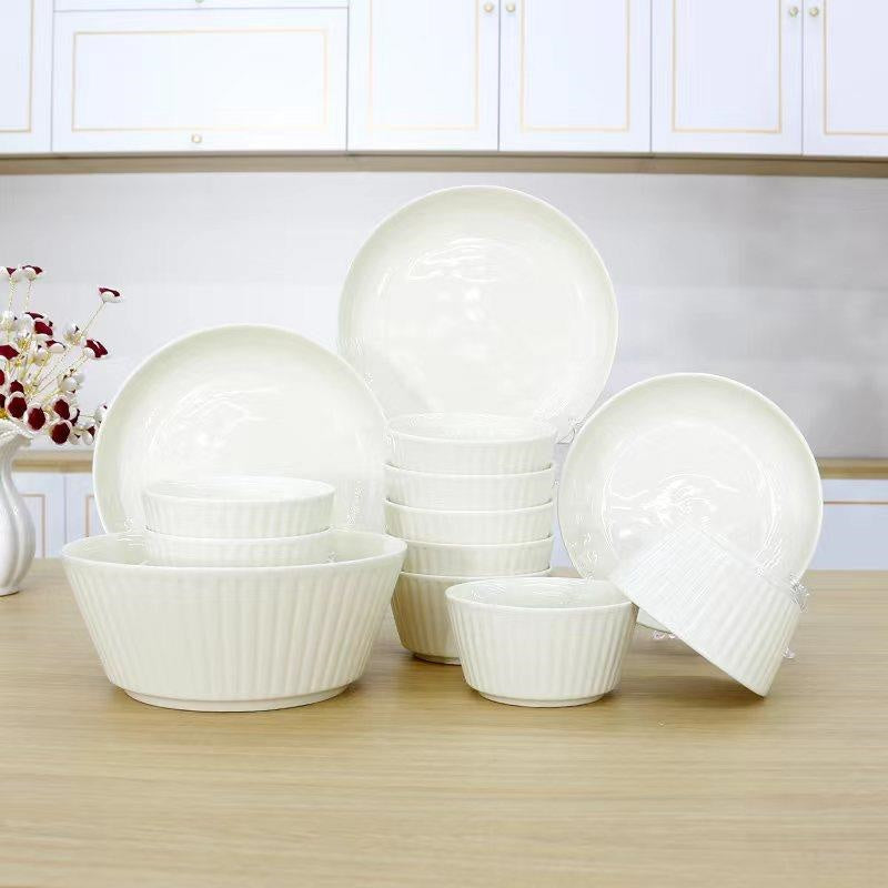 6 American Vertical Grain Bowl-White 48 Pack