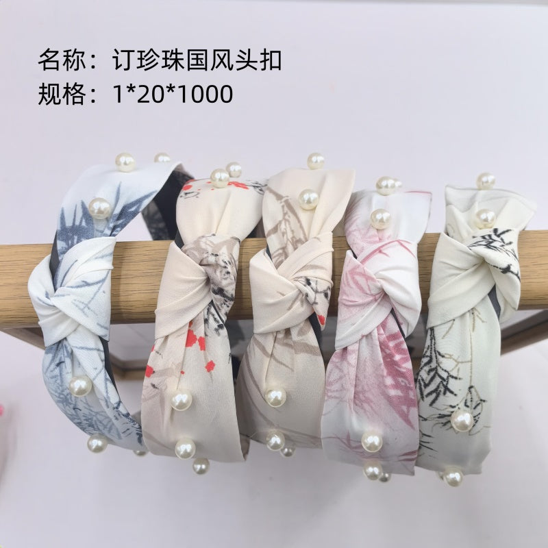 Set Pearl Guofeng Head Buckle
