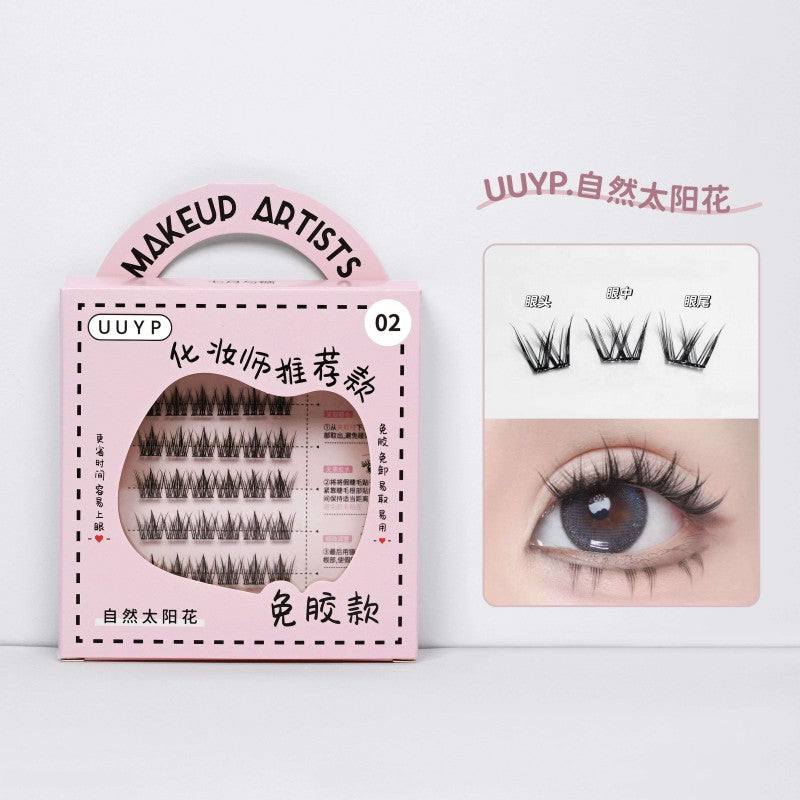 UUYP Glue - free False Eyelashes - T001 - 2# Natural Sunflower