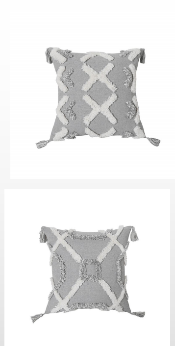 Single-sided tufted embroidery throw pillow