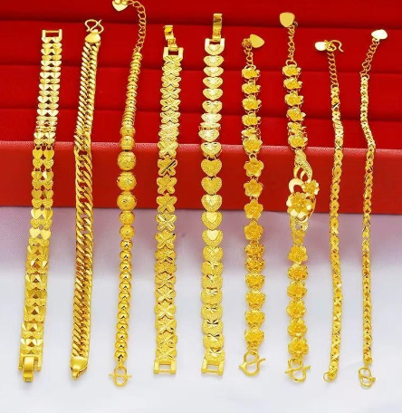 Copper gold plated gold bracelet-mixed