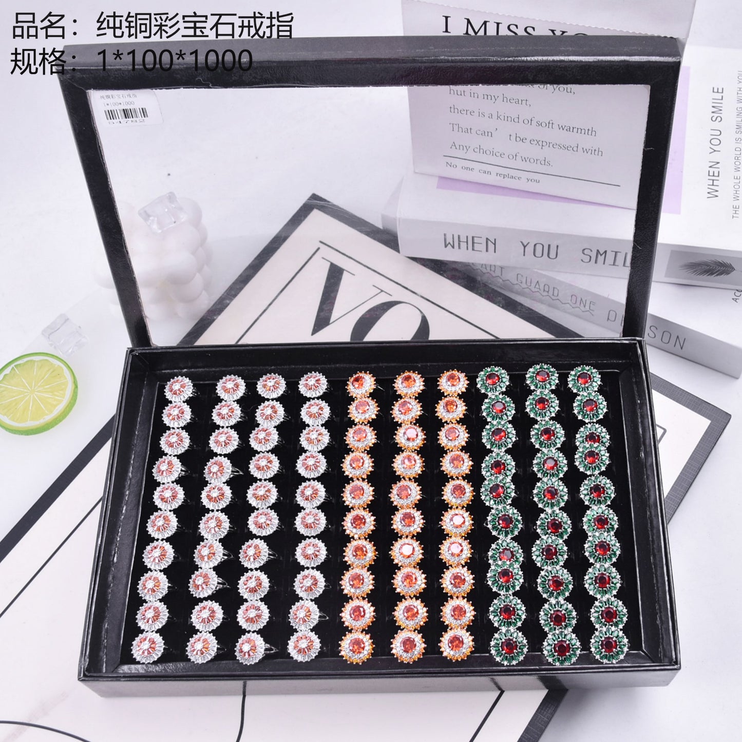 Pure copper colored gemstone ring