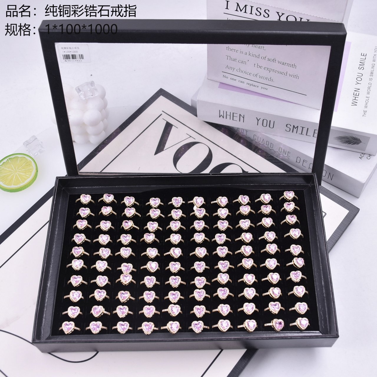 Pure copper colored zircon ring