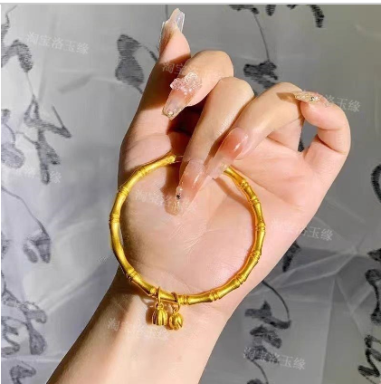 Bamboo - joint - shaped dumb - gold alloy bracelet