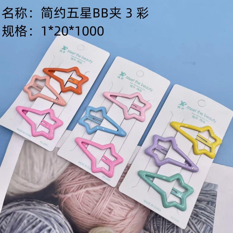 Simple Five-star BB Clips in 3 Colors
