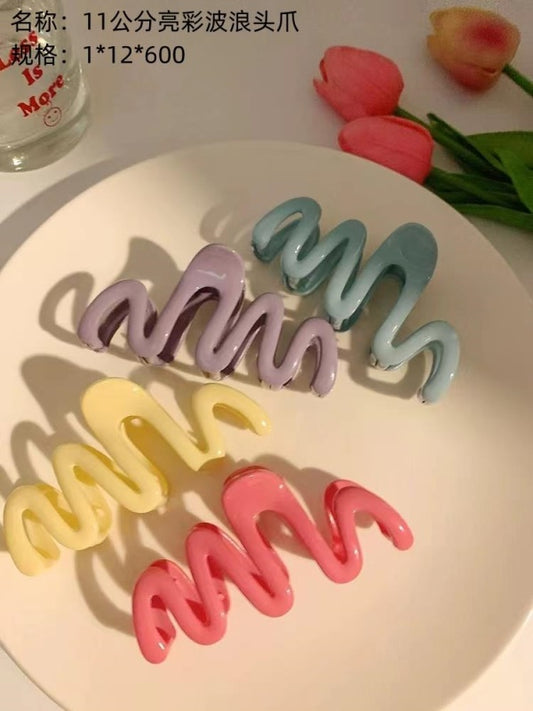 11cm bright color wave head claw