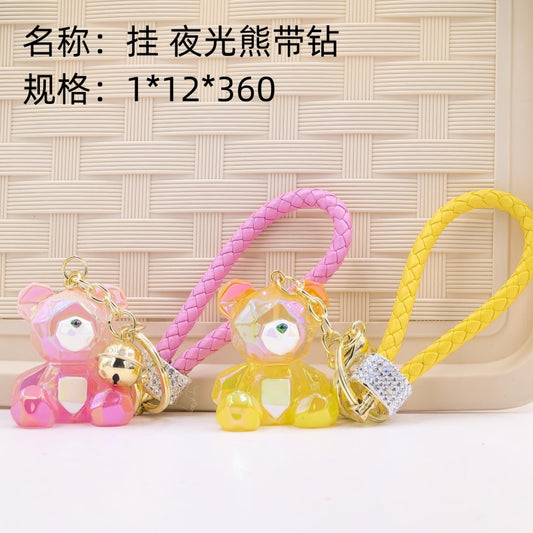 Hang luminous bear with diamonds