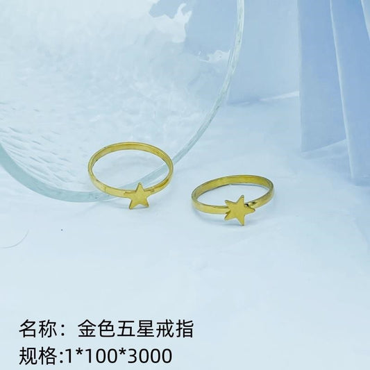 Golden five - star ring