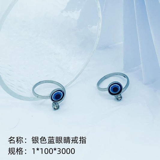 Silver blue - eyed ring