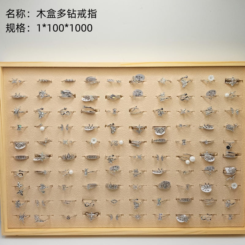 Wooden box multi-diamond ring