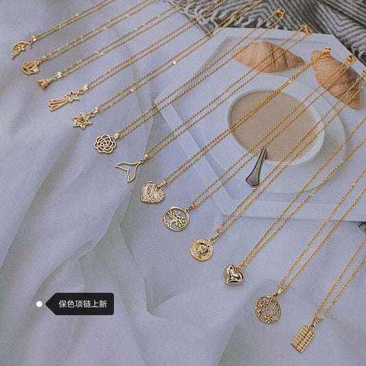 Color - retaining Necklaces (Mixed Styles of Gold and Silver)