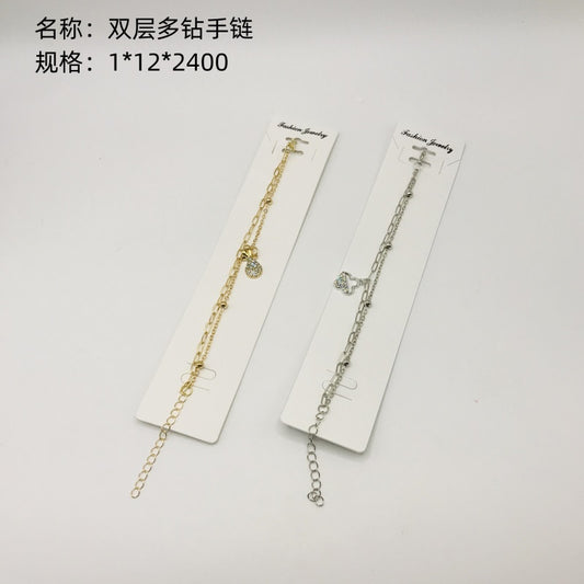 Double - layer multi - diamond bracelet