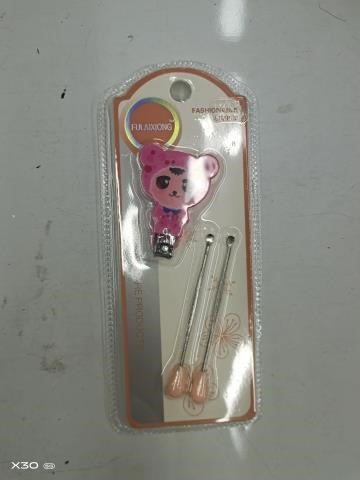 Y-018 Cartoon Nail Clipper and Ear Pick 3-piece Set