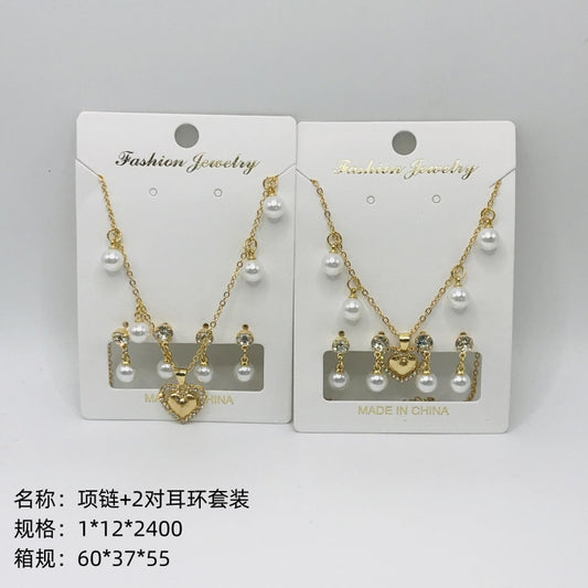 Necklace + 2 Pairs of Earrings Set