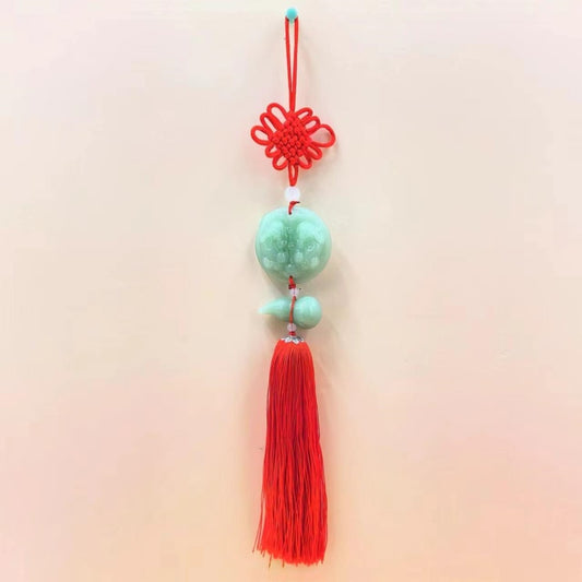 Car hanging, light green jade small gourd pendant