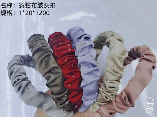 Hot-fix rhinestone fabric wrinkled end buckle