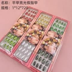 Flat nail with shiny finish false nails