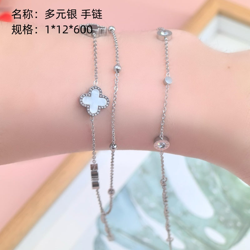 Multicolored silver bracelet