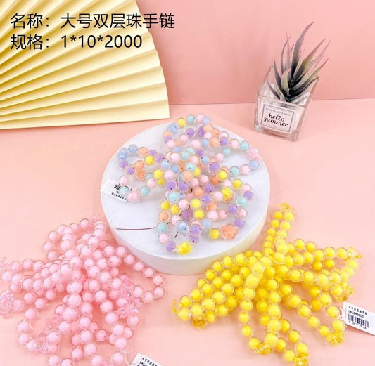 Large double-layer bead bracelet