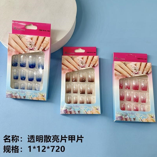 HL-1505 Transparent Scattered Glitter Nail Tips