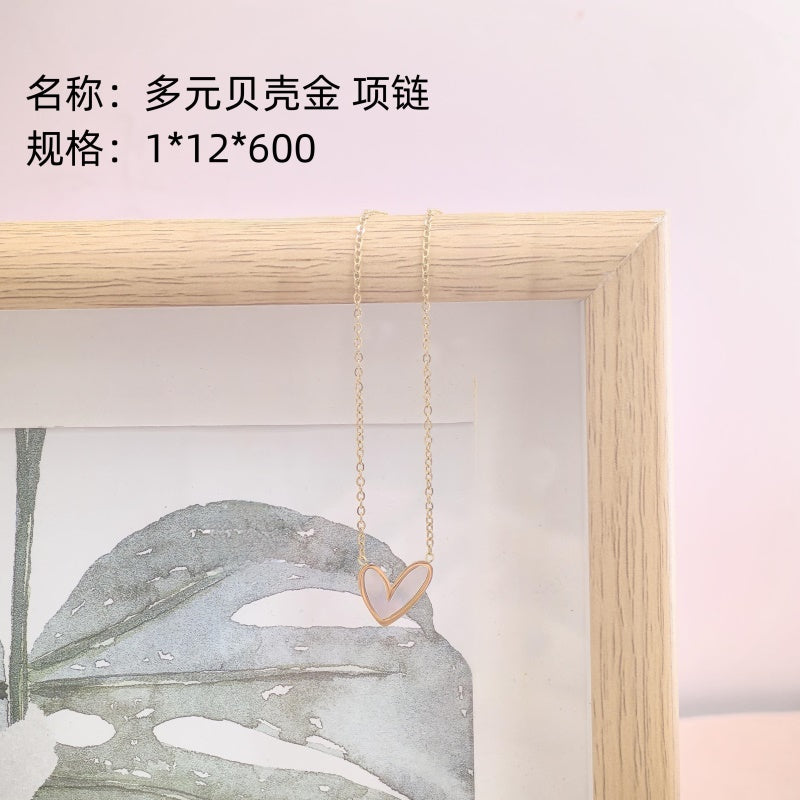 Multicolored shell gold necklace