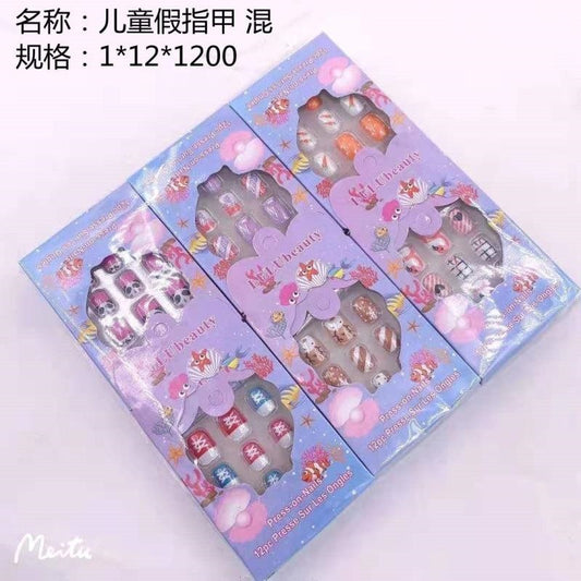 Children's fake nail pieces, assorted