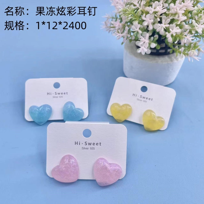 Jelly colorful stud earrings