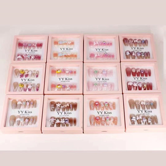 Pink photo frame cartoon nail tips