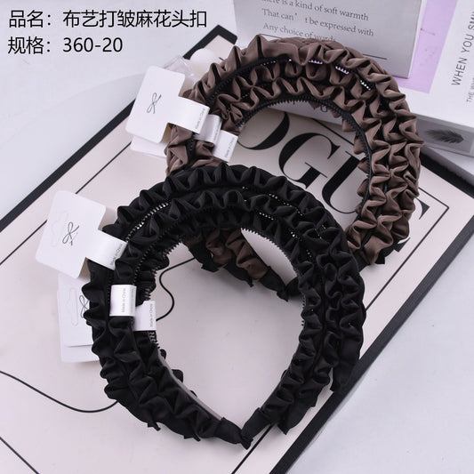 Fabric wrinkled twisted - style head buckle