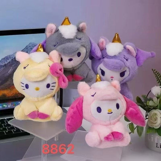 Unicorn Sanrio plush keychain