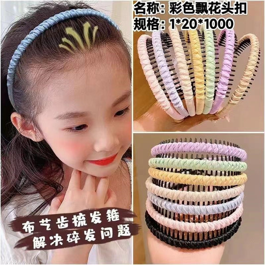 Colorful floating flower head buckle