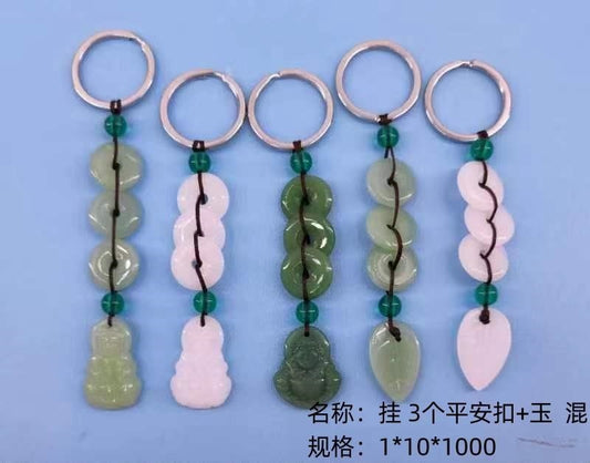 Hang 3 safety buckles + jade mixture