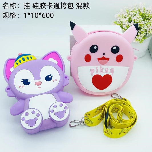 Hang silicone cartoon crossbody bags, mixed styles