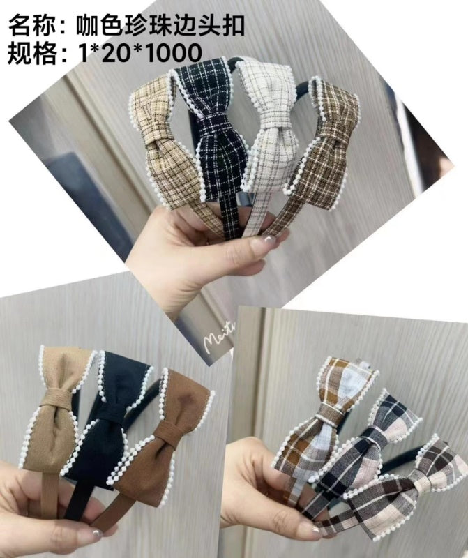 Brown pearl - trimmed head buckle