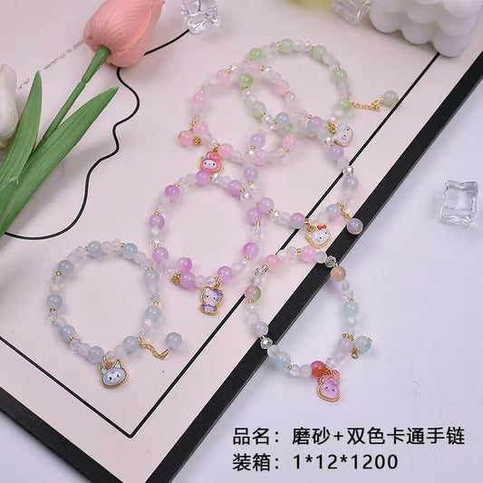 Matte + two - color cartoon bracelet