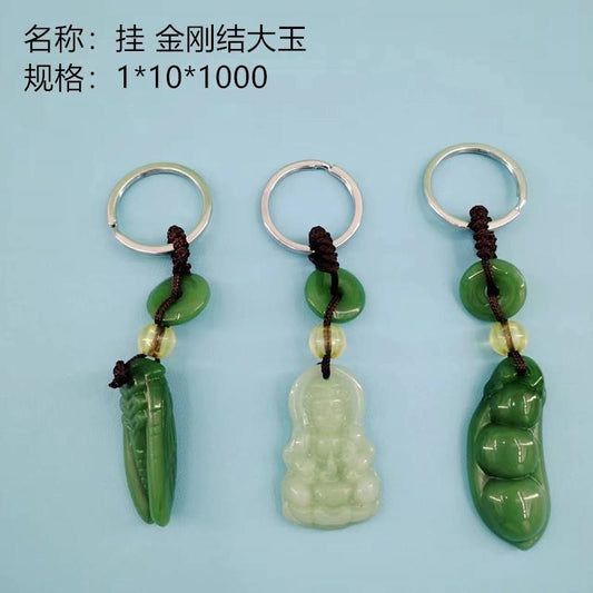 Hang the big jade with Vajra knot